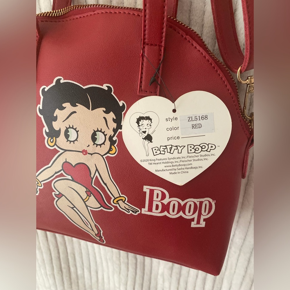 Betty Boop Red satchel style Handbag/ Shoulder Bag - Picture 5 of 12